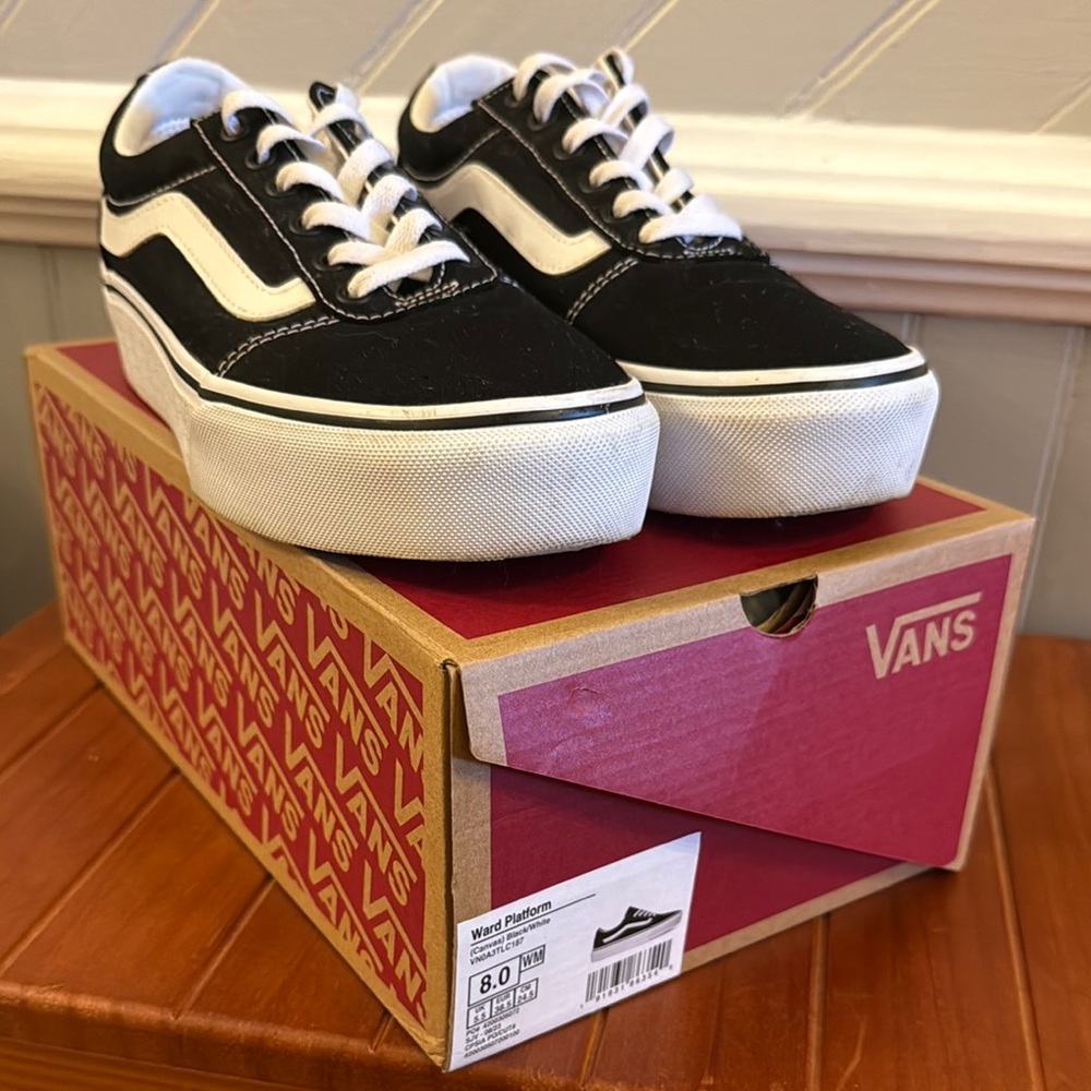 Vans Kids Black and White Sneakers
